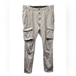 Mens s-l-a-c-k-e-r extensible stretch pants grey size 32 tapered track pant